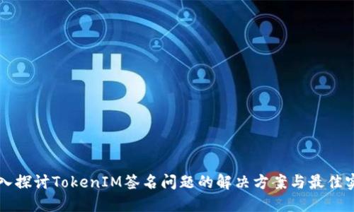 深入探讨TokenIM签名问题的解决方案与最佳实践
